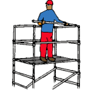 Stegst&auml;llning 1,3x2,0 meter, H&ouml;jd 10 meter