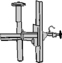 Stativ f&ouml;r v&auml;gg eller pelare, 2-leds