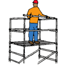 Stegställning 0,75x2,5 meter, Höjd 2,0 meter