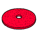 Skurrondell, 505mm (20") Röd Polering lätt rengöring
